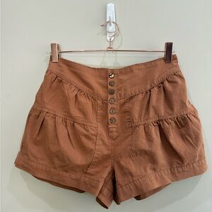 Free People High Waist Brown Shorts
